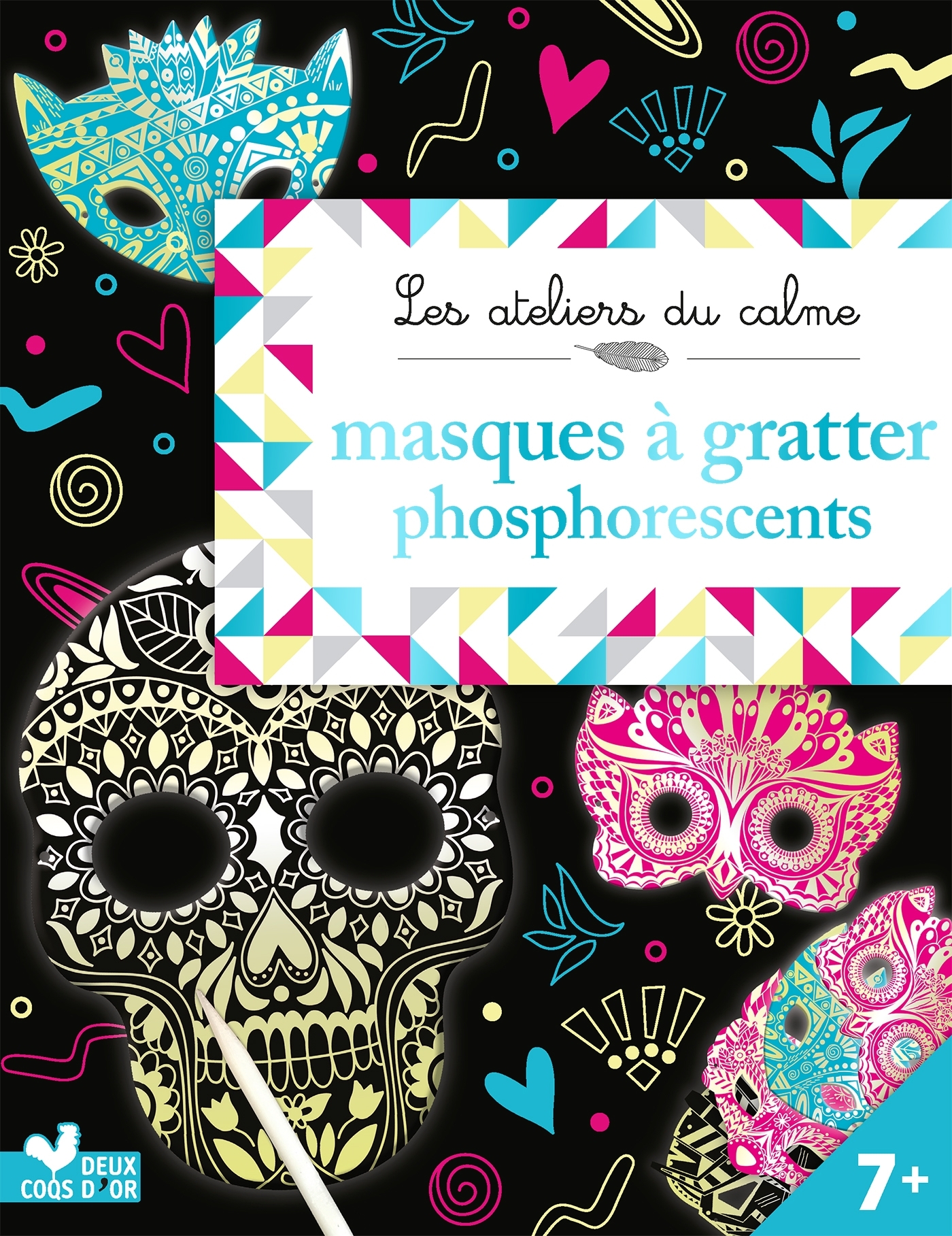 Masques à gratter phosphorescents - pochette avec accessoires - Solenne & Thomas Solenne & Thomas - DEUX COQS D OR