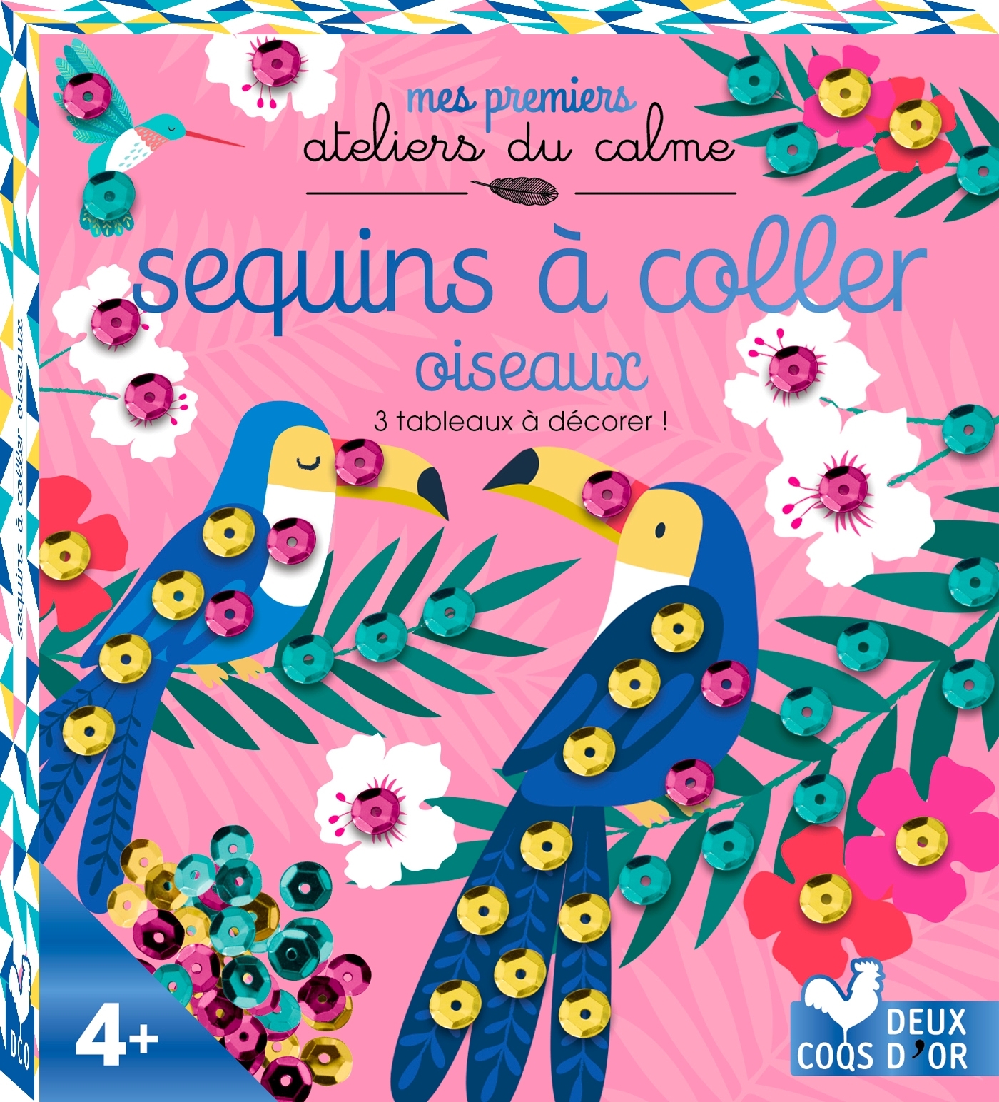 Sequins à coller oiseaux - mini-boîte avec accessoires - Klara Hawkins - DEUX COQS D OR