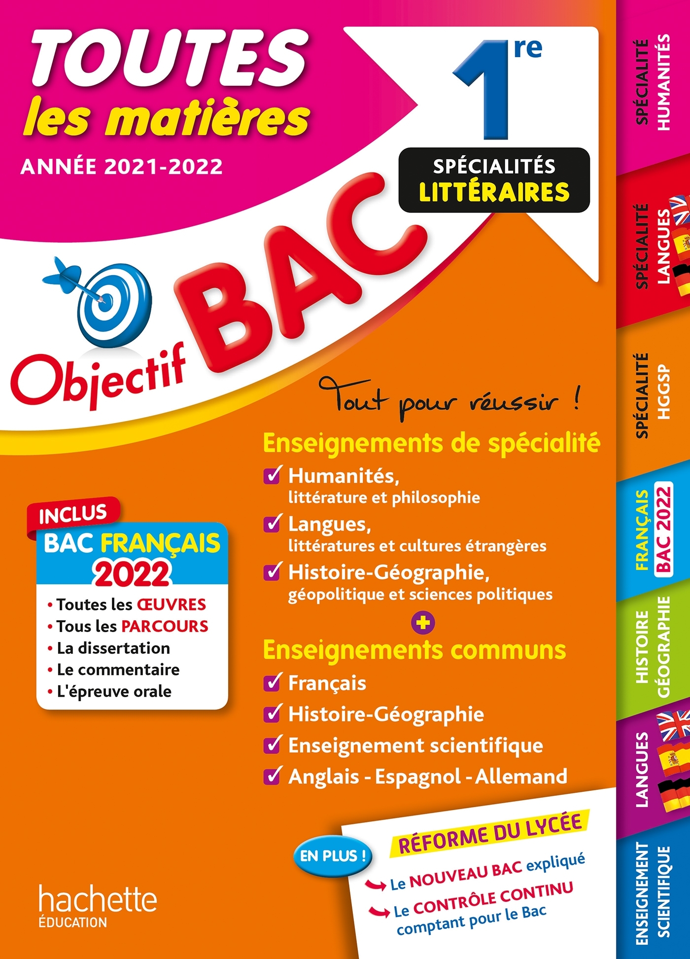 Objectif Bac Toutes les matières 1re Spécialités littéraires BAC 2022 - Laurence Teper, Sébastien Dessaint, Isabelle Lisle, Arnaud Léonard, Caroline Garnier, Michael Salaun, Vincent Adoumié, Véronique Veyrier-Milan, Nathalie Thau, Pierre Binz - HACHETTE E