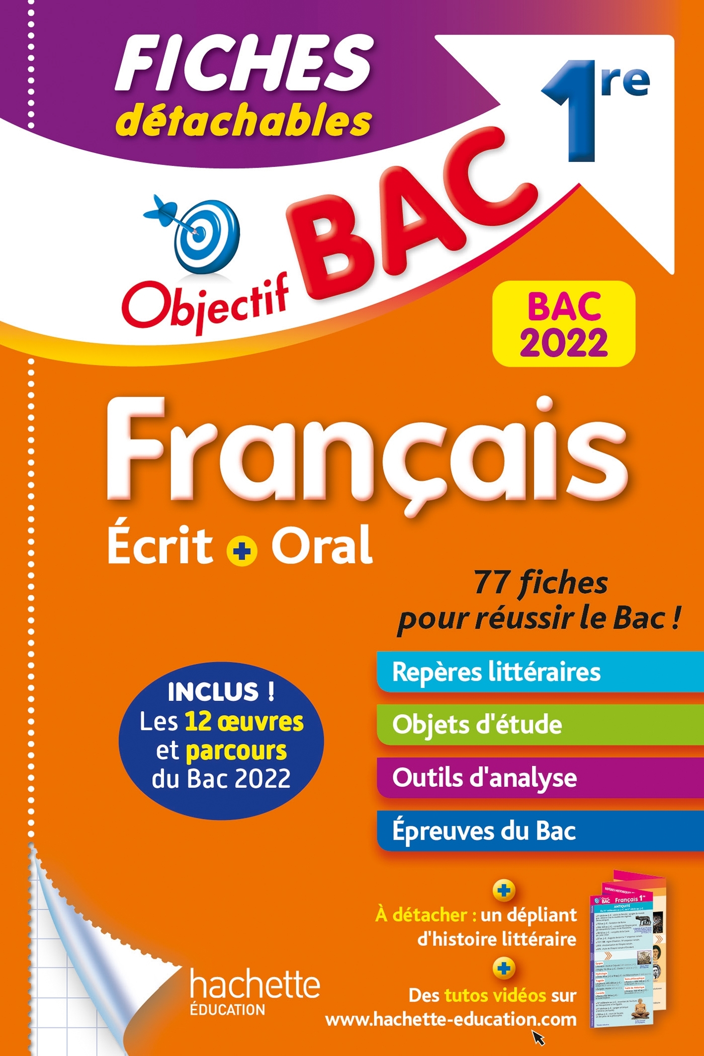 Objectif BAC Fiches détachables  Français 1re BAC 2022 - Amélie Pinçon, A Sourisse - HACHETTE EDUC