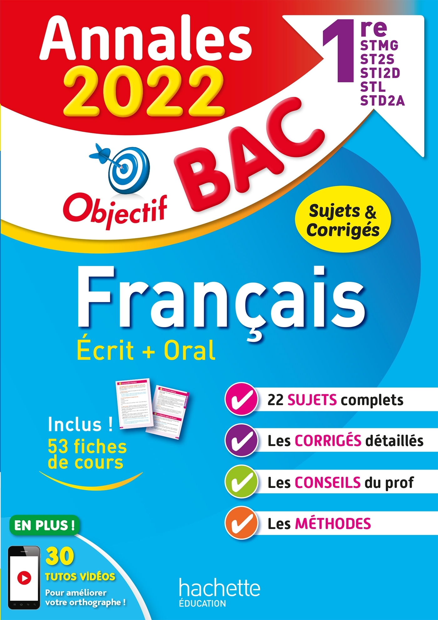 Annales BAC 2022 - Français 1res STMG - STI2D - ST2S - STL - STD2A - STHR - Franck Mazzucchelli, Emmanuel Lesueur - HACHETTE EDUC