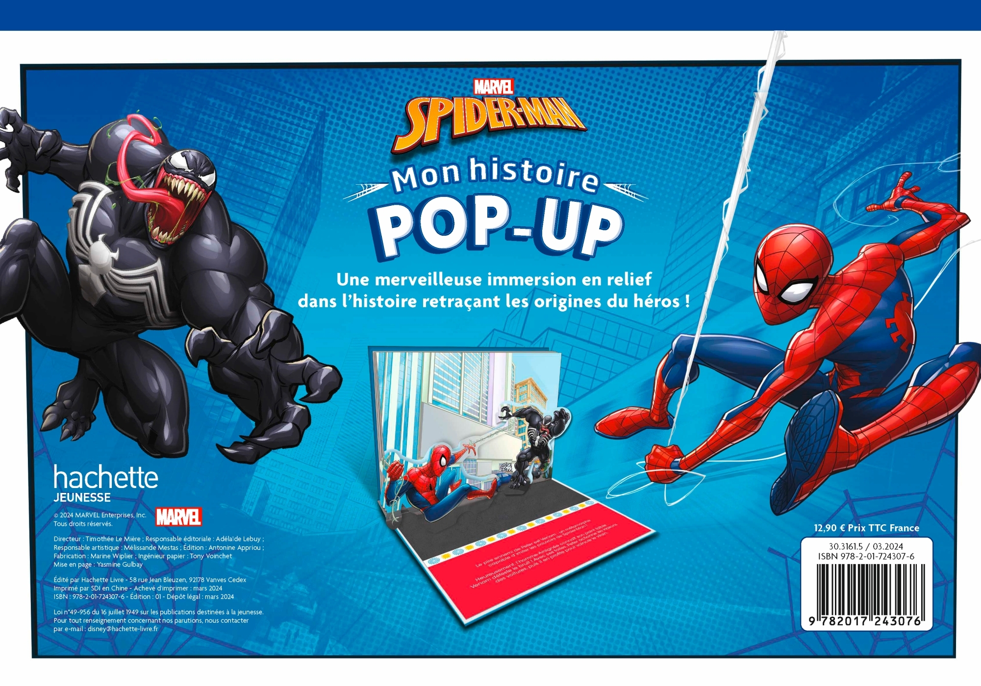 SPIDER-MAN - Mon histoire pop-up - Les Origines - MARVEL - Tony Voinchet - DISNEY HACHETTE