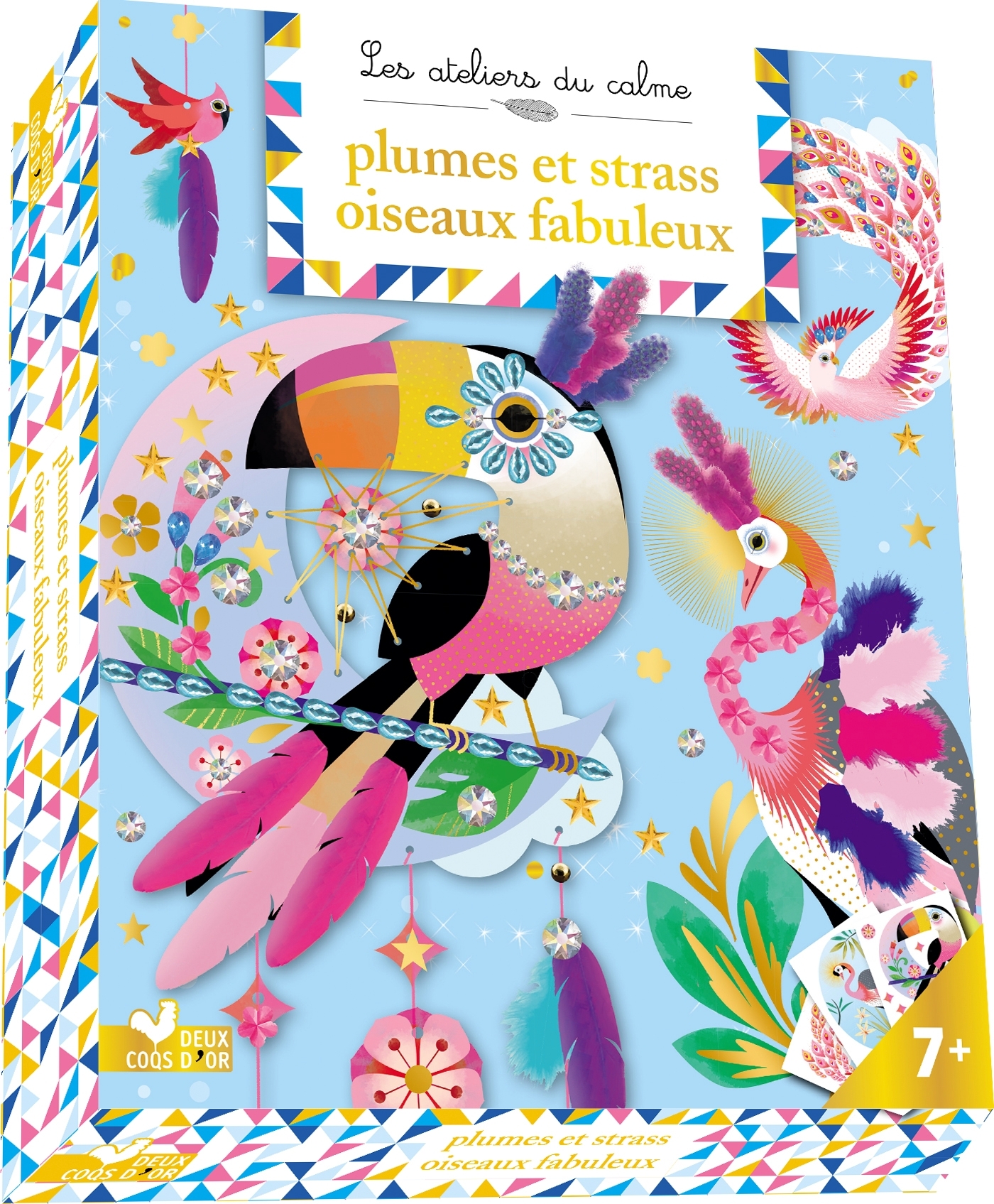 Plumes et strass oiseaux fabuleux - coffret avec accessoires - Marie-Rose Boisson - DEUX COQS D OR