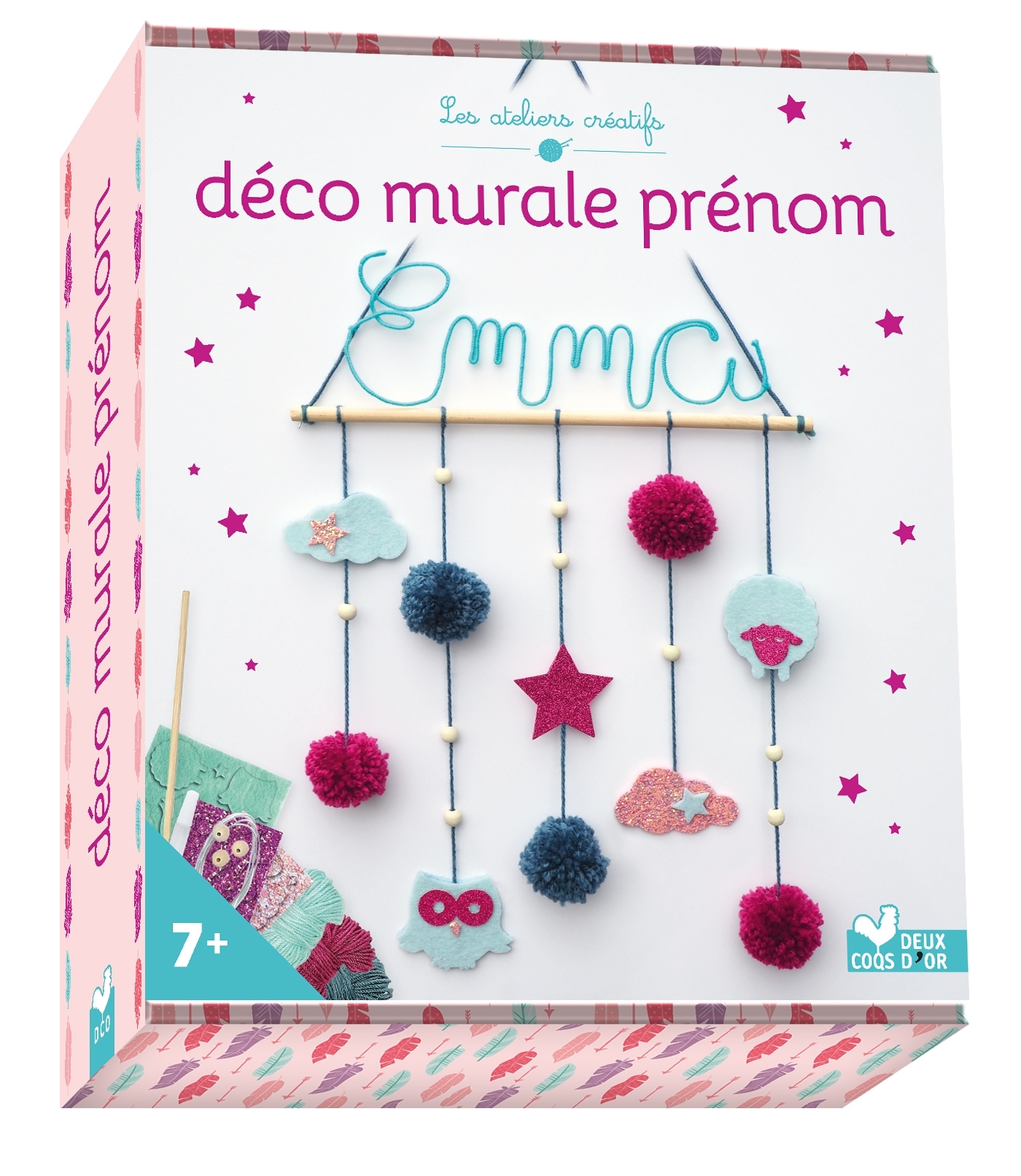 Déco murale Prénom - coffret avec accessoires - La fée manuelle La fée manuelle - DEUX COQS D OR