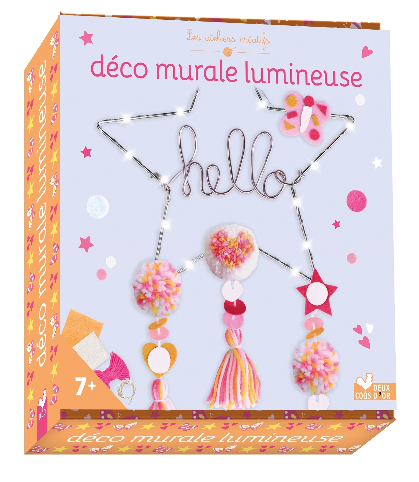 Décoration murale lumineuse - coffret avec accessoires - Virginie Humbert - DEUX COQS D OR