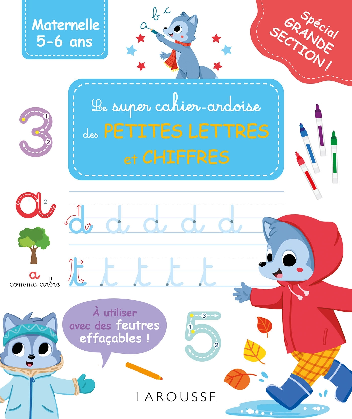 MON SUPER CAHIER ARDOISE GS - PETITES LETTRES - CHIFFRES - COLLECTIF - LAROUSSE