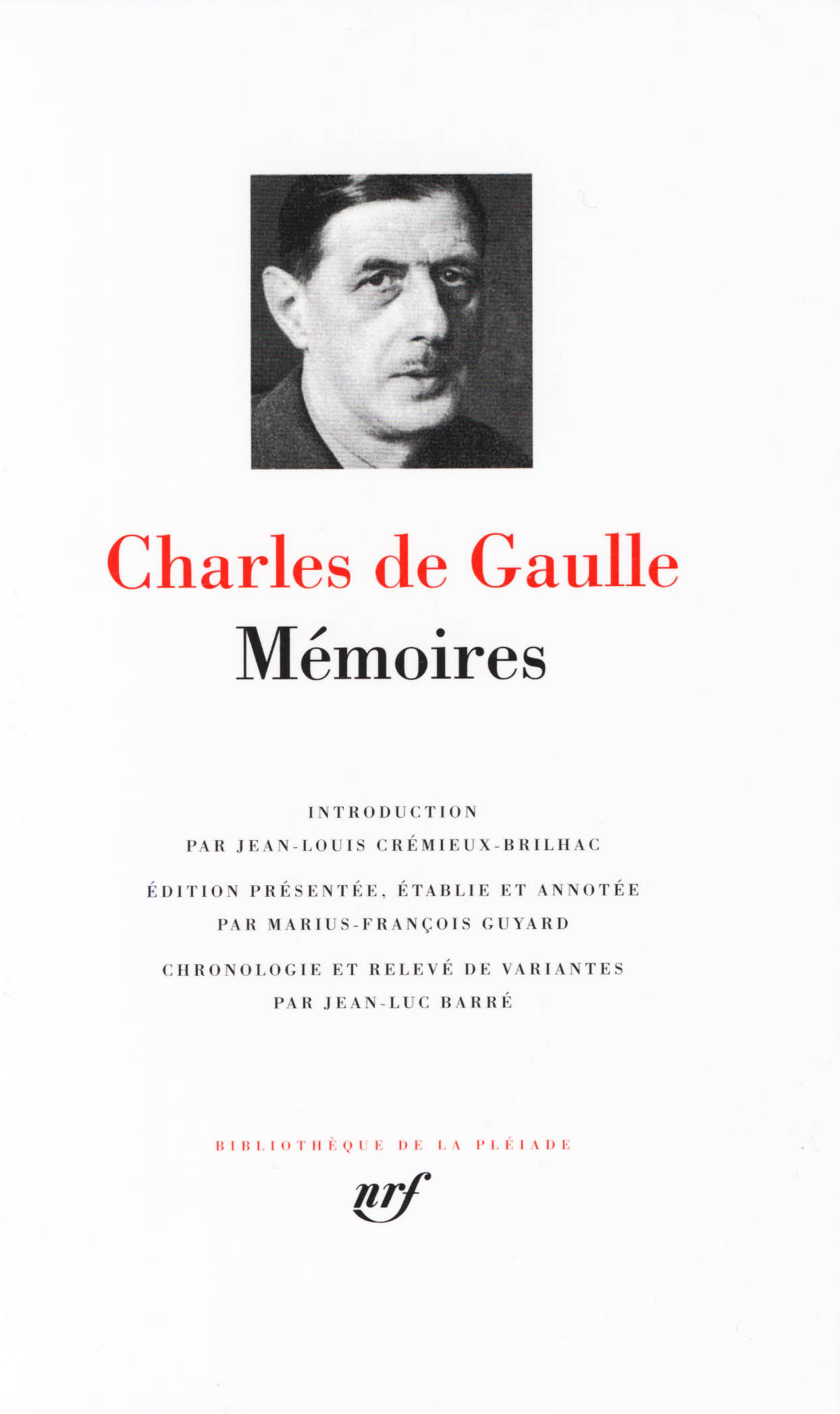 MEMOIRES - GAULLE CHARLES DE - GALLIMARD