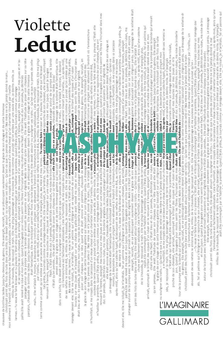 L'asphyxie - Violette Leduc - GALLIMARD