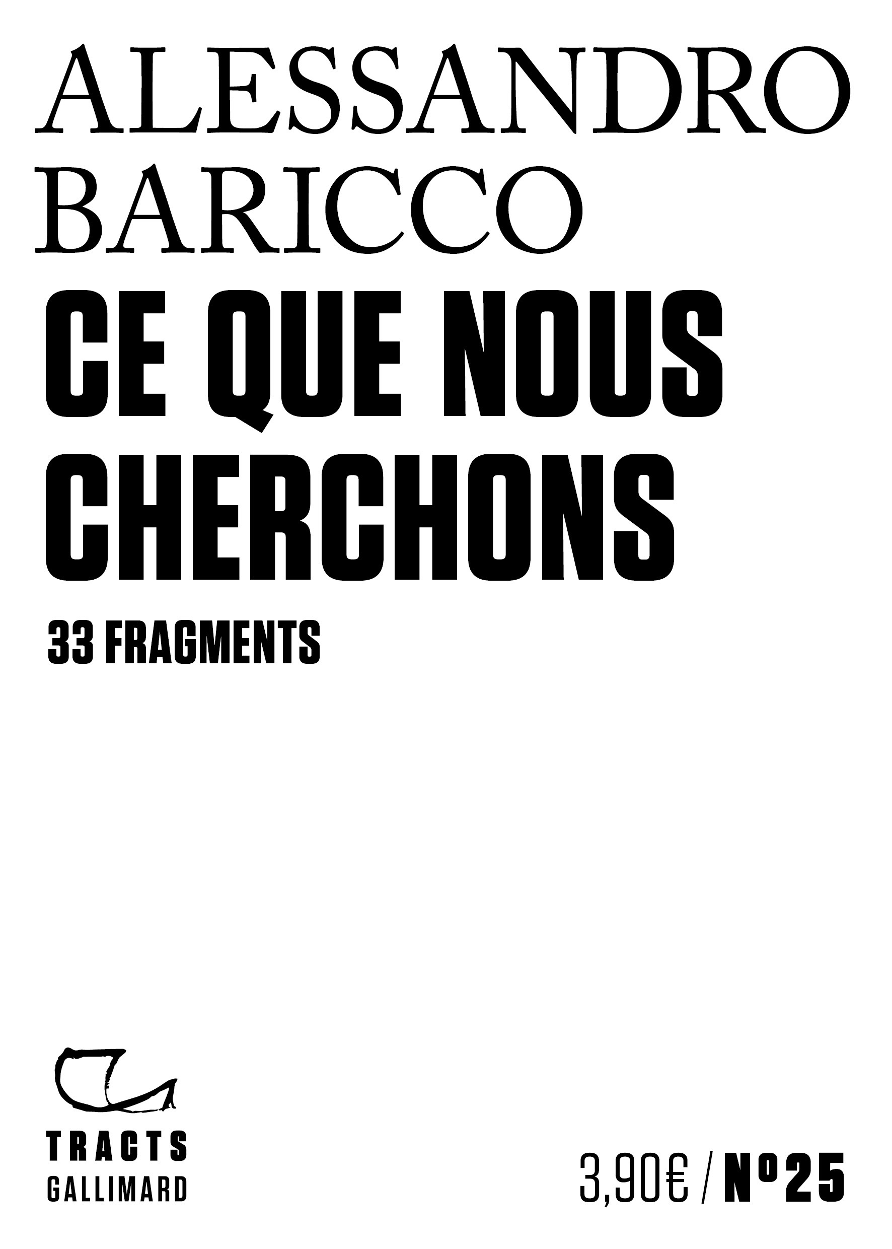 Ce que nous cherchons - Alessandro Baricco, Vincent Raynaud - GALLIMARD