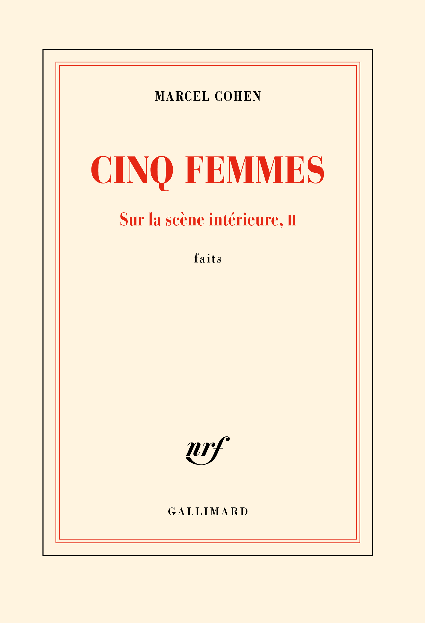 Cinq femmes - Marcel Cohen - GALLIMARD