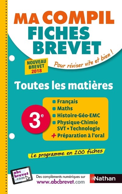 Ma Compil fiches Brevet Toutes matières 3ème - Nicolas Coppens, Clément Dirson, François Dirson, Olivier Doerler, Cédric Gouygou, Cédric Gouyou, Sébastien Guivarc'h, Laurent Lafond, Gilles Lassus, Arnaud Lopin, Laurent Pech - NATHAN