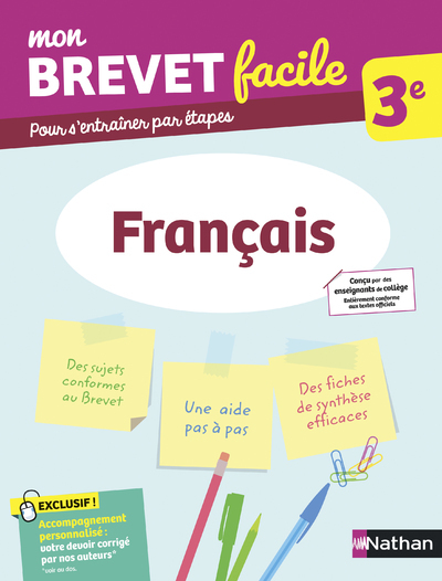 Mon Brevet facile - Français 3e - Thomas Bouhours, Gaëlle Touchet - NATHAN