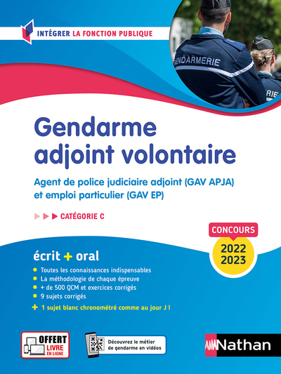 Gendarme adjoint volontaire - Tout en un - Intégrer la fonction publique - 2022/2023 - Loïc Valentin, Morad Mekbel, Élisabeth Simonin, Pascal Joly - NATHAN