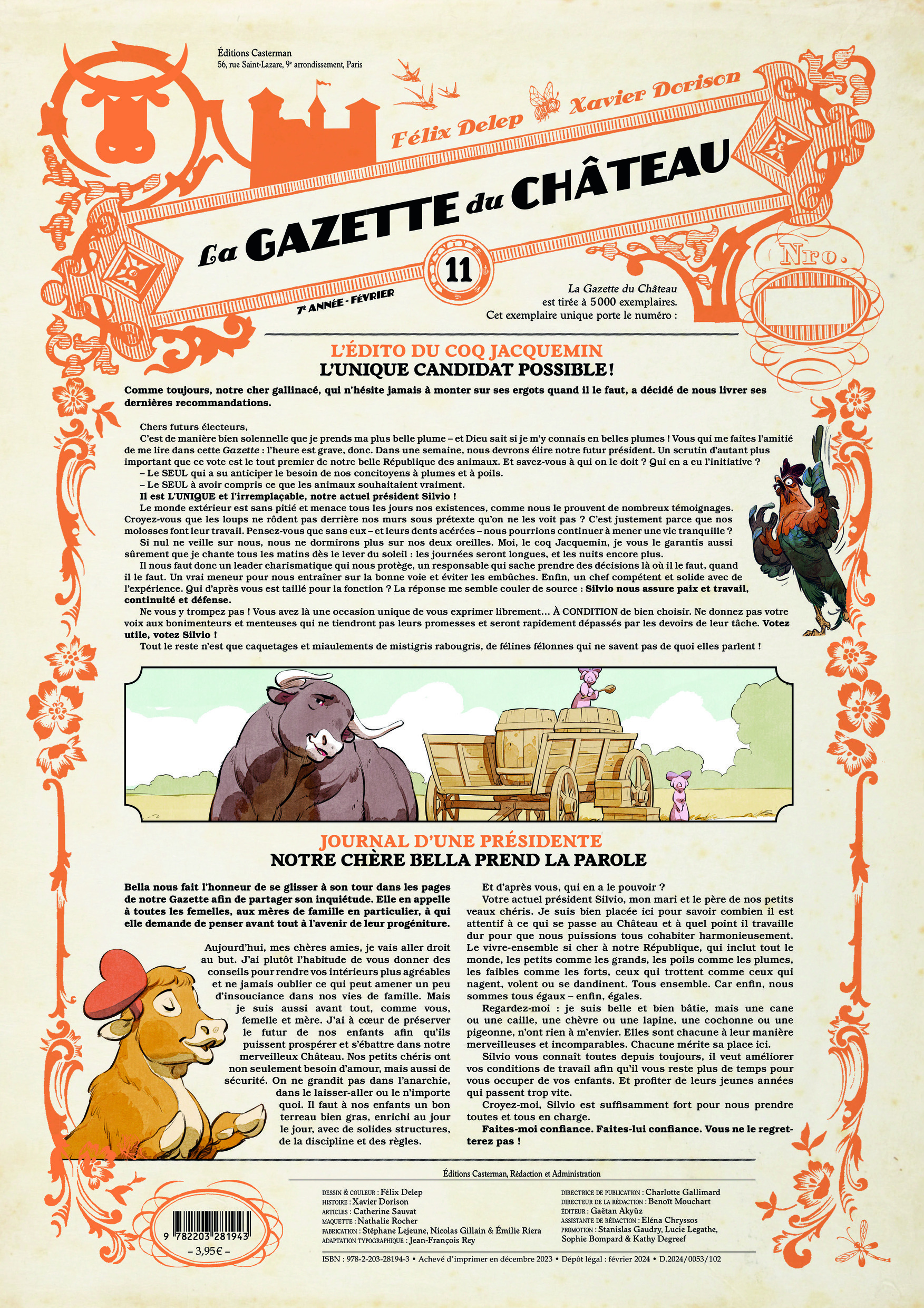 Le Château des animaux - La Gazette du château - Félix Delep, Xavier Dorison,  FELIX DELEP / XAVIER DORISON - CASTERMAN