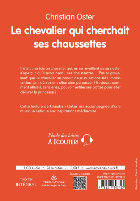 Le chevalier qui cherchait ses chaussettes - Christian Oster, Christian Lu par Oster - EDL