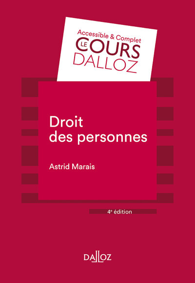 Droit des personnes. 4e éd. - Astrid Marais - DALLOZ