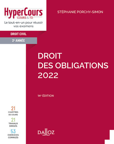 Droit des obligations 2022. 14e éd. - Stéphanie Porchy-Simon - DALLOZ