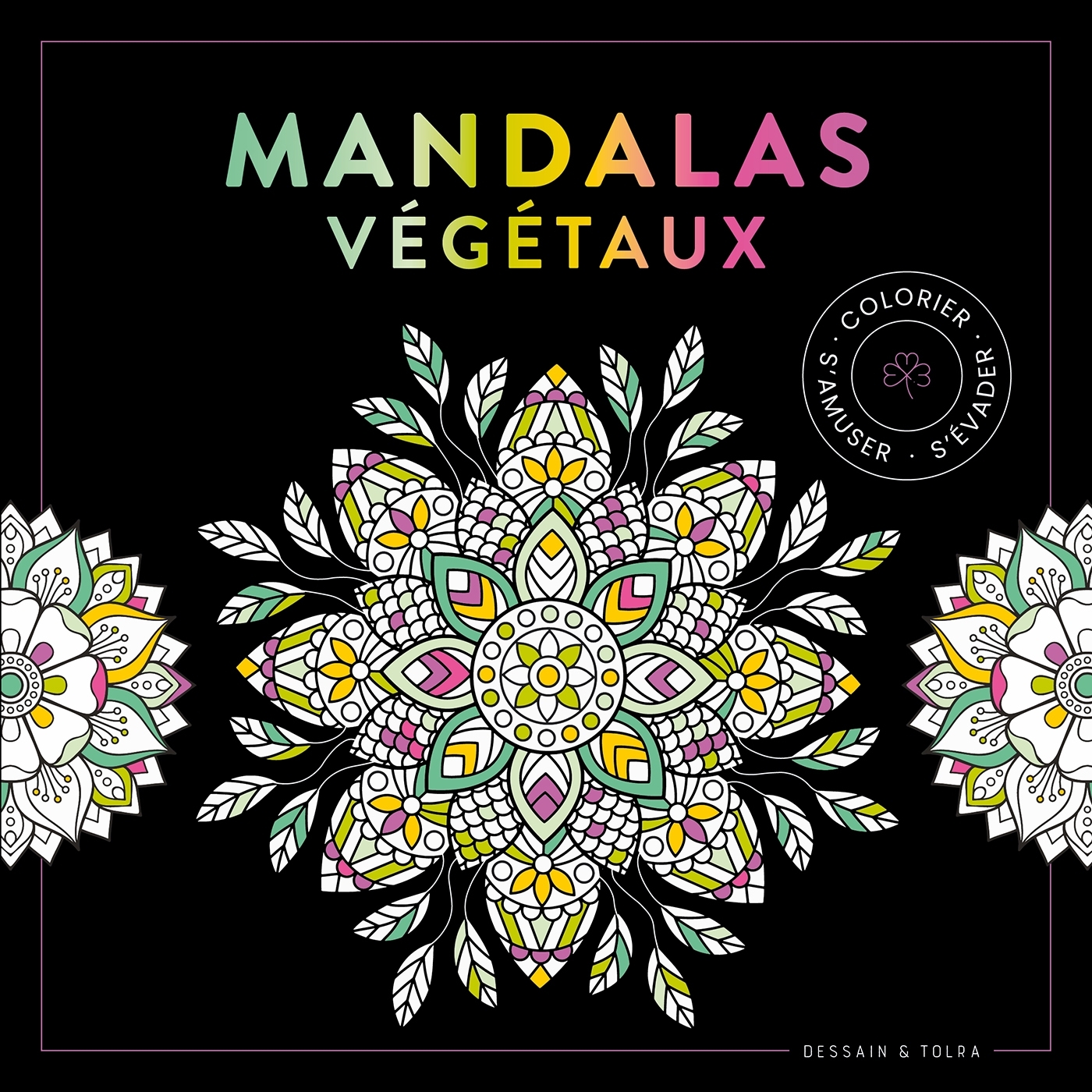 Black Coloriage - Mandalas végétaux - XXX - DESSAIN TOLRA