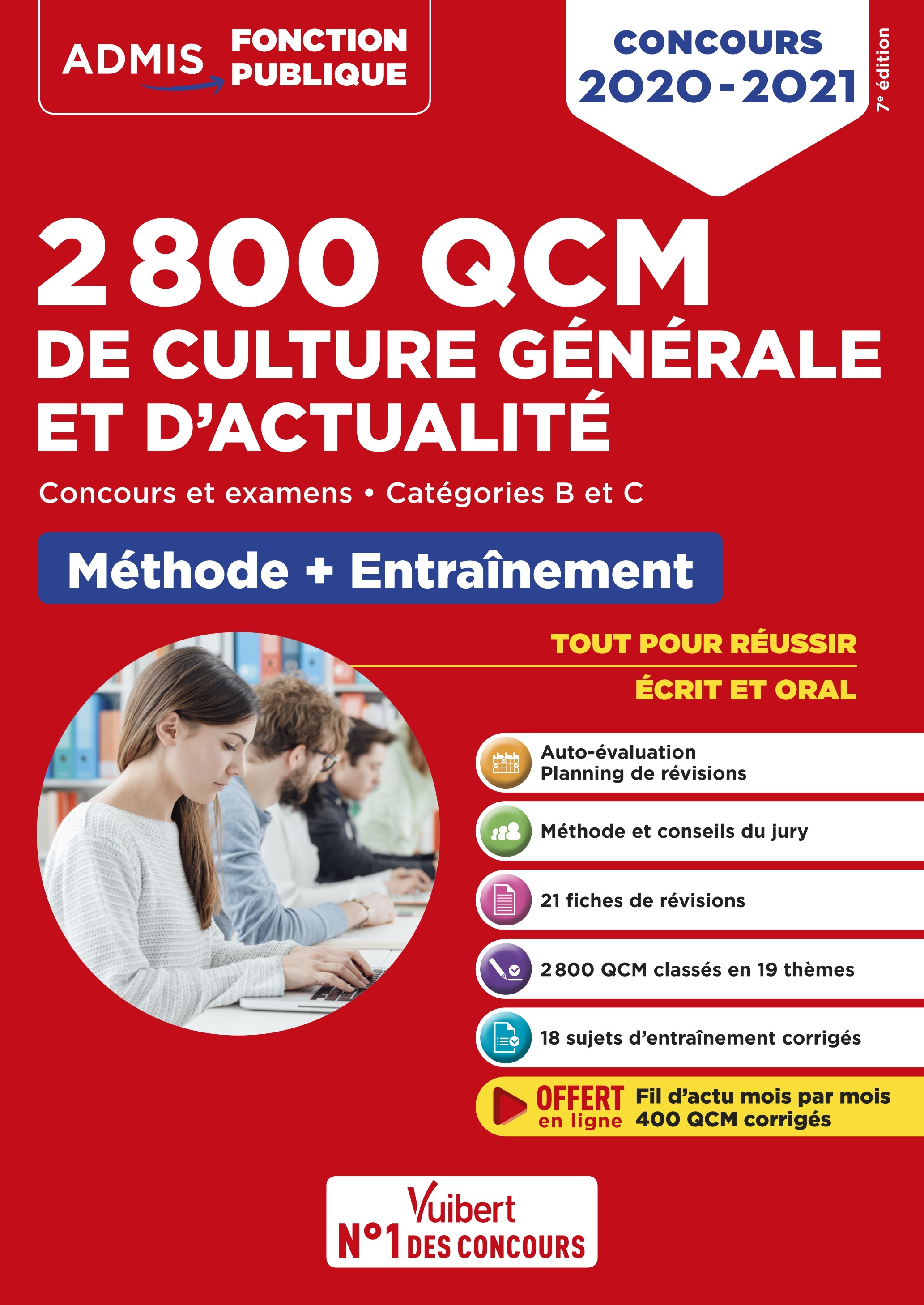 2800 QCM de culture générale et d'actualité - Méthode et entraînement - Catégories B et C - Mélanie Hoffert - VUIBERT