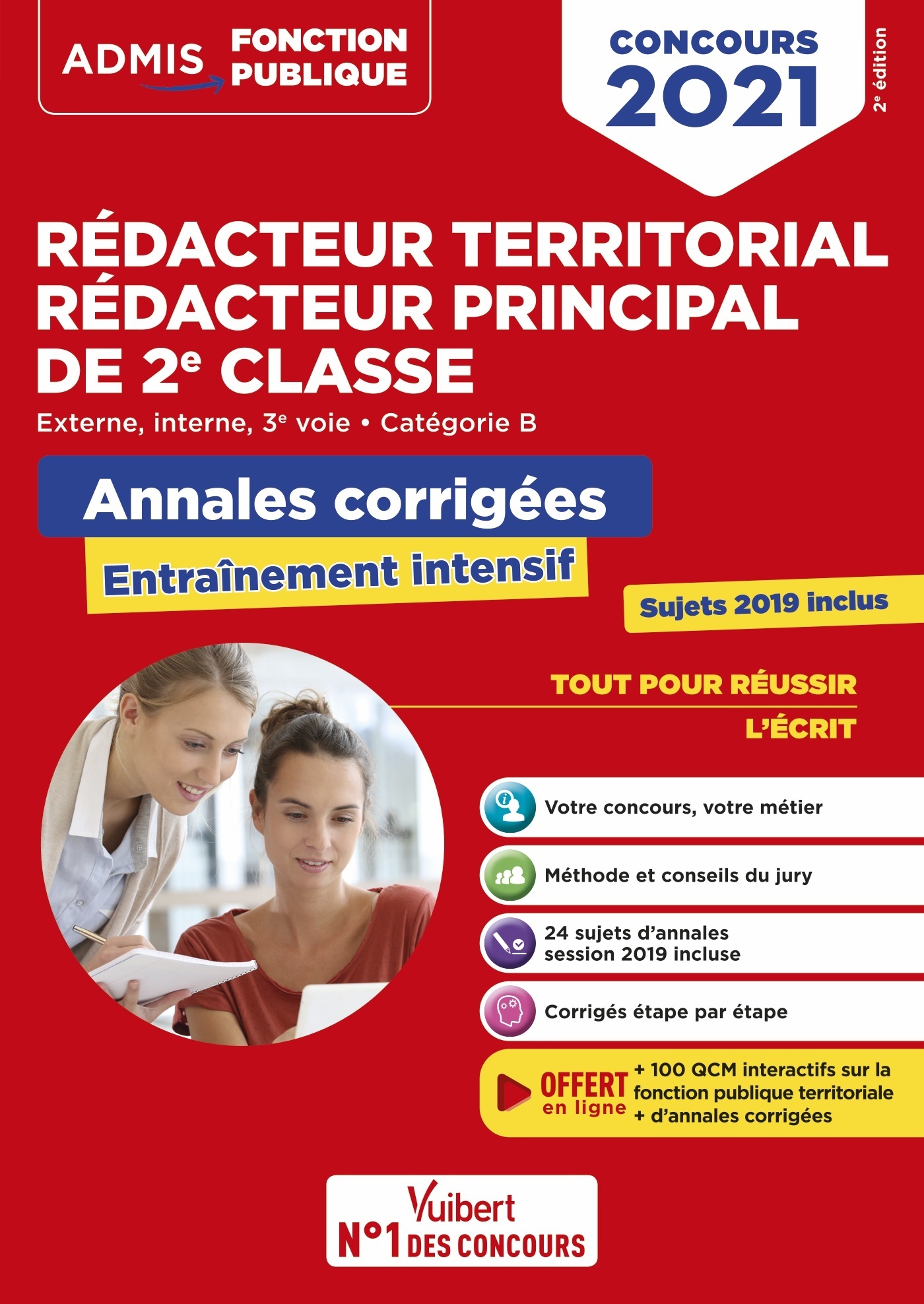 Concours Rédacteur territorial et Rédacteur principal 2e classe - Catégorie B - Annales corrigées - Olivier Bellégo - VUIBERT