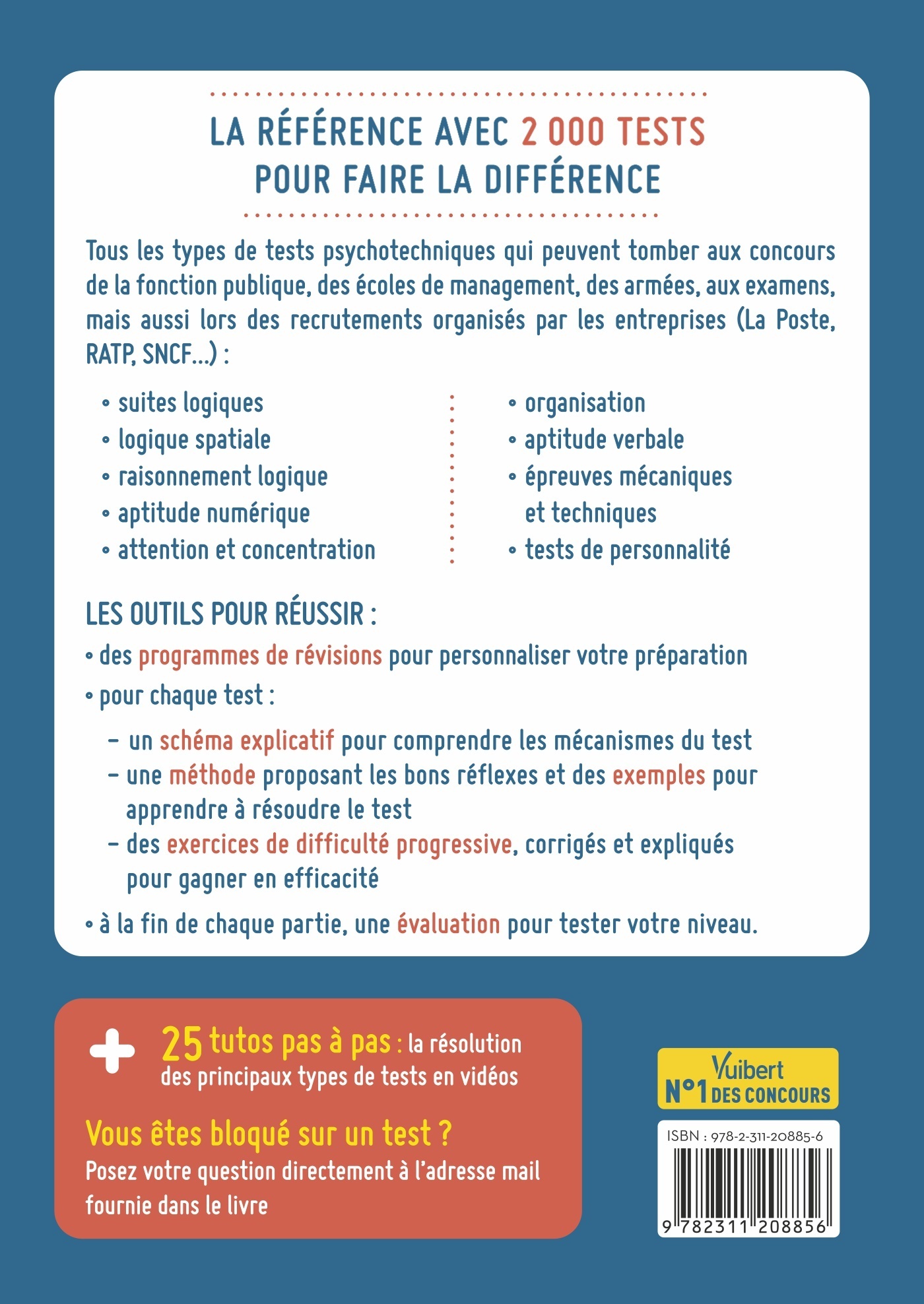 Le Grand Livre des tests psychotechniques - 2000 tests - 25 tutos offerts - Sonia Deschamps - VUIBERT