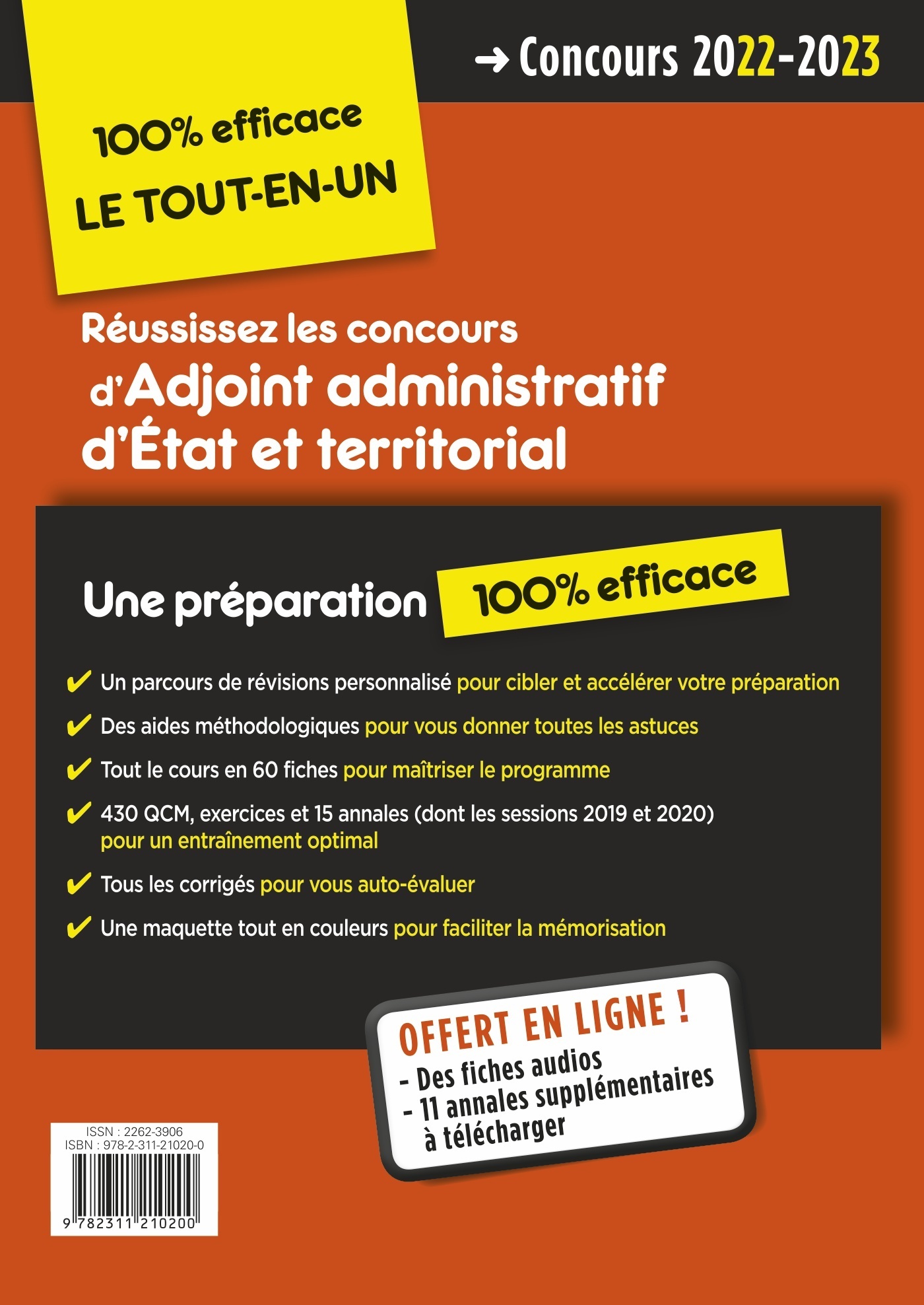 Concours Adjoint administratif d'Etat et territorial - Préparation rapide et complète à toutes les épreuves ! - Annales 2021 - Olivier Bellégo - VUIBERT