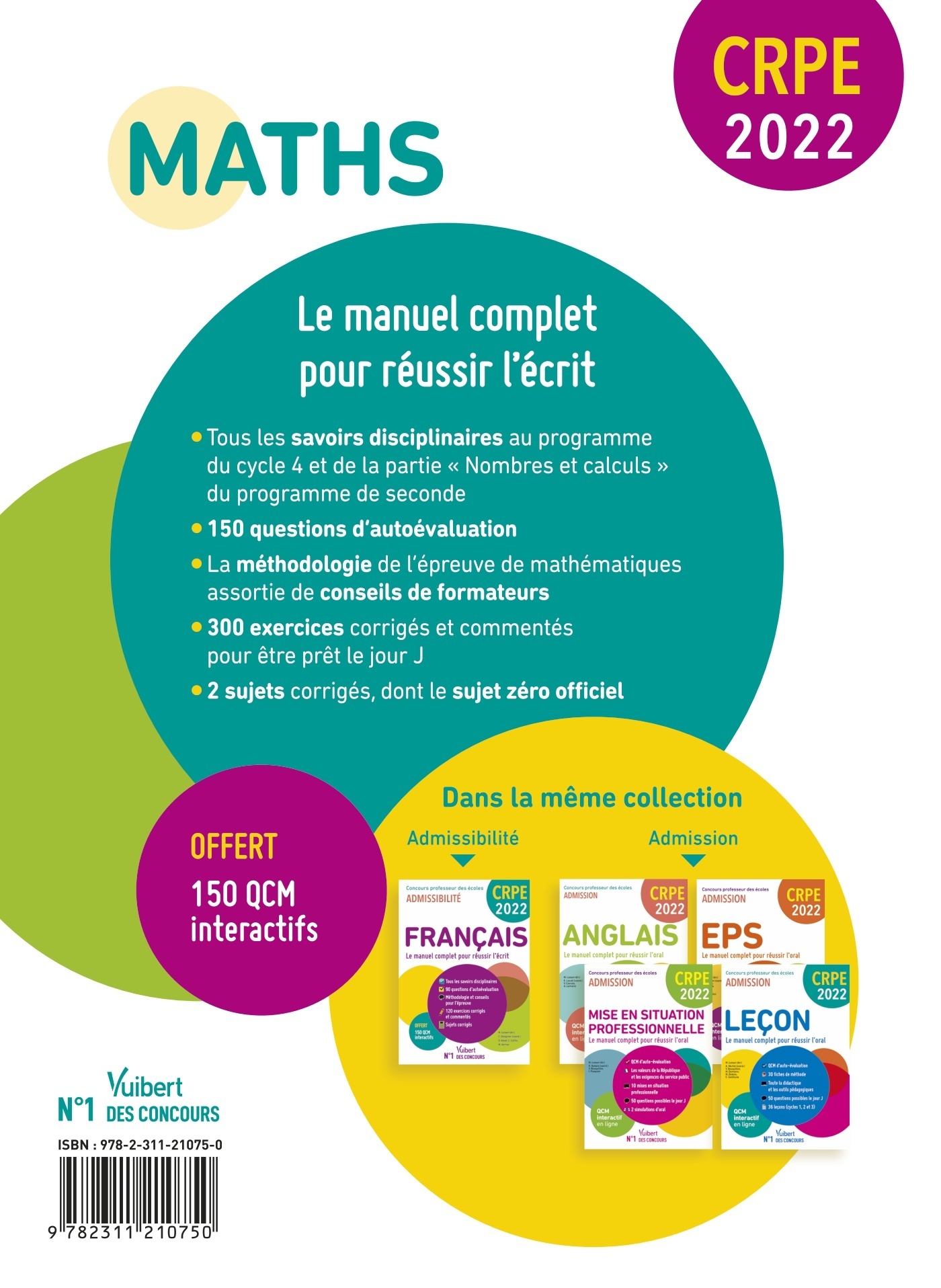 CRPE - Concours Professeur des écoles - Maths - Marc Loison - VUIBERT