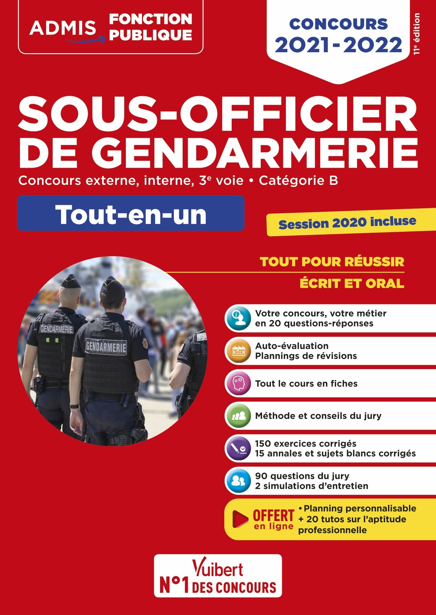 Concours Sous-officier de gendarmerie - Catégorie B - Tout-en-un - 20 tutos offerts - François Lavedan - VUIBERT