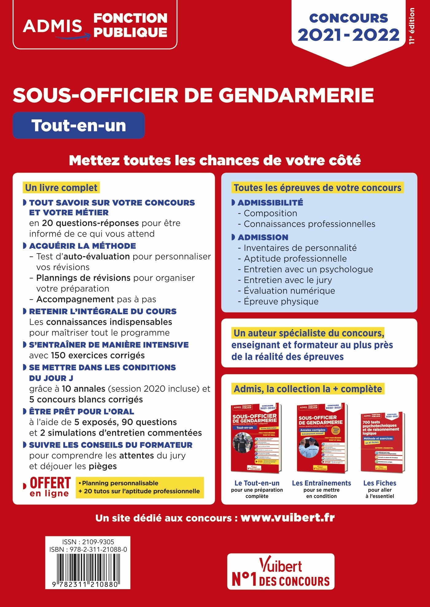 Concours Sous-officier de gendarmerie - Catégorie B - Tout-en-un - 20 tutos offerts - François Lavedan - VUIBERT