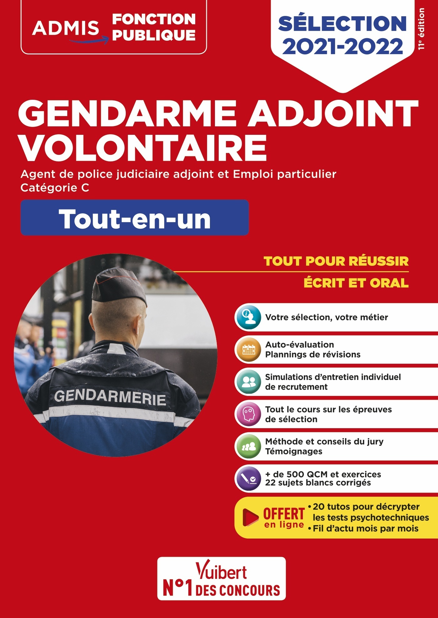 Gendarme adjoint volontaire - GAV APJA et GAV EP - Catégorie C - Tout-en-un - 20 tutos offerts - Dominique Herbaut - VUIBERT