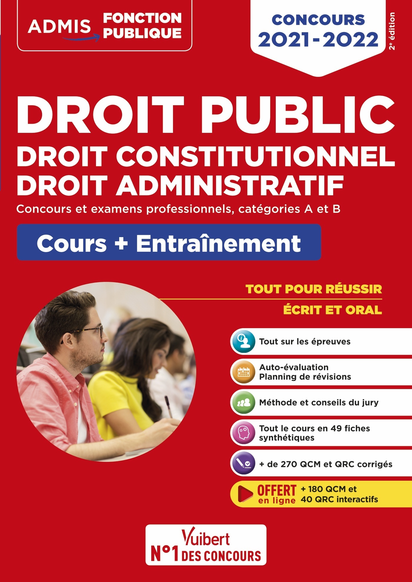 Droit public - Droit constitutionnel - Droit administratif - Cours et entraînement -  Catégories A et B - Olivier Bellégo - VUIBERT