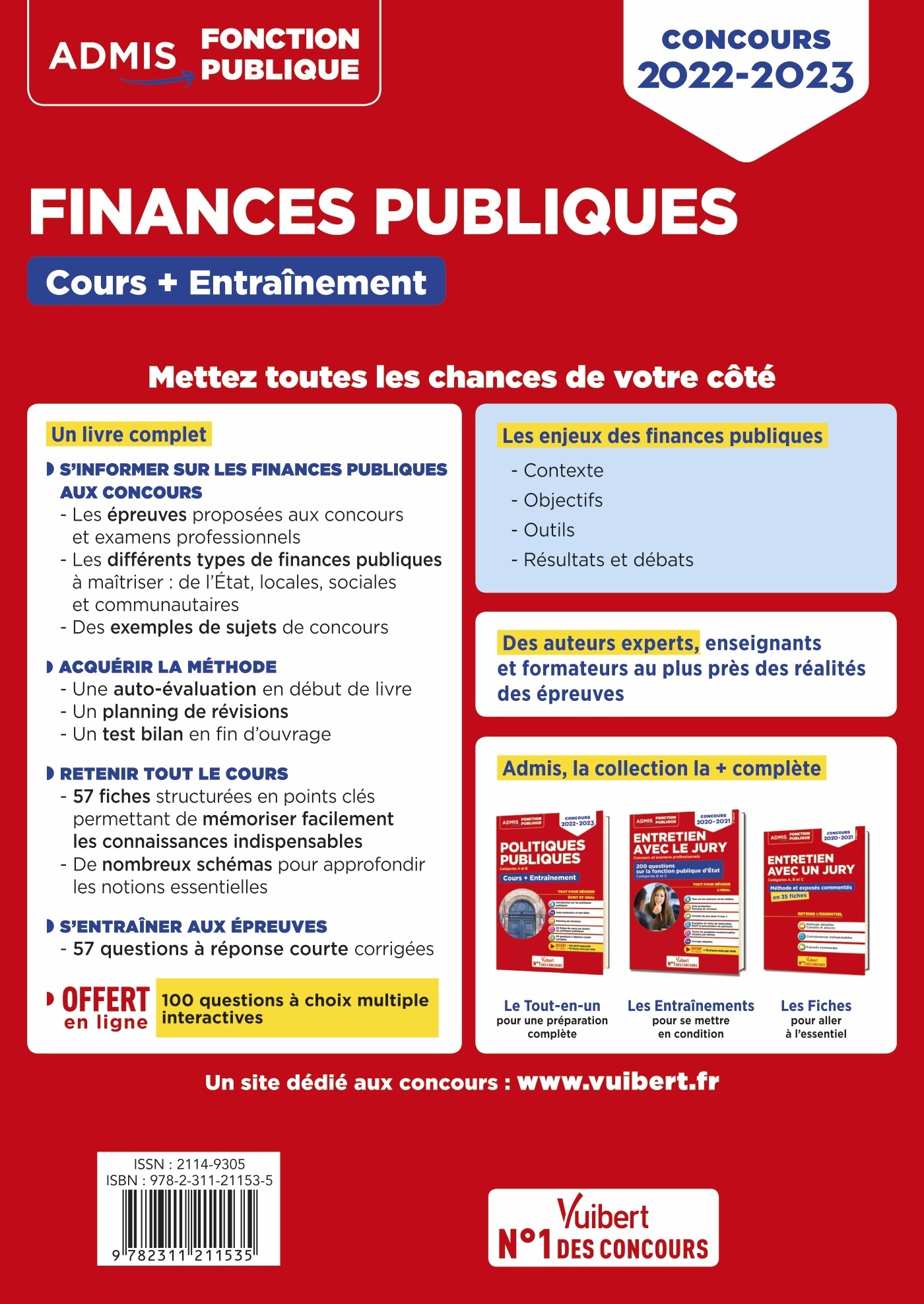 Finances publiques - Cours et entraînement - Concours et examens 2022-2023 - Catégories A et B - Frédéric Ingelaere - VUIBERT