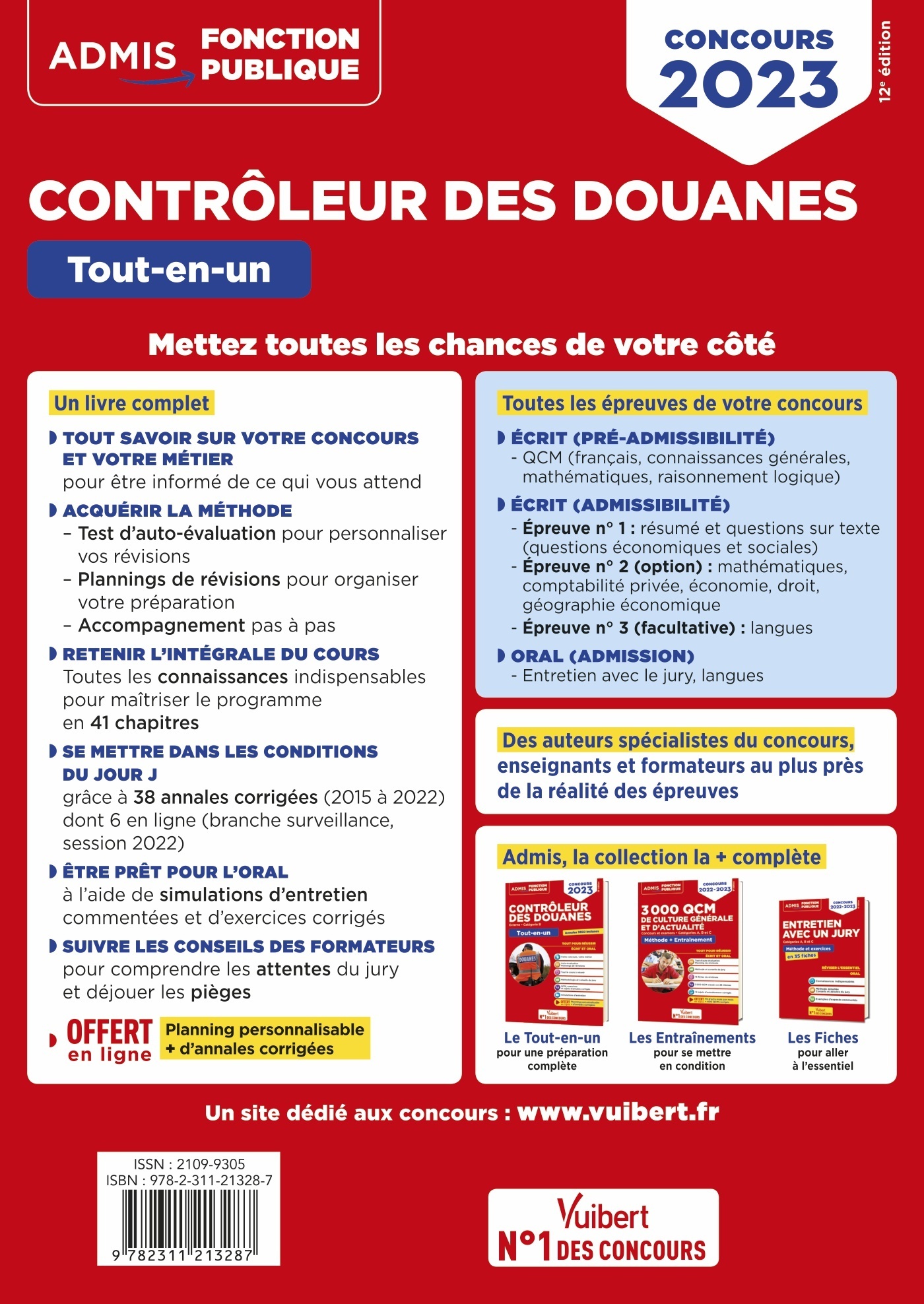 Concours Contrôleur des douanes - Catégorie B - Tout-en-un - Branches opérations commerciales, surveillance et administration générale - Louise Eisenstein - VUIBERT