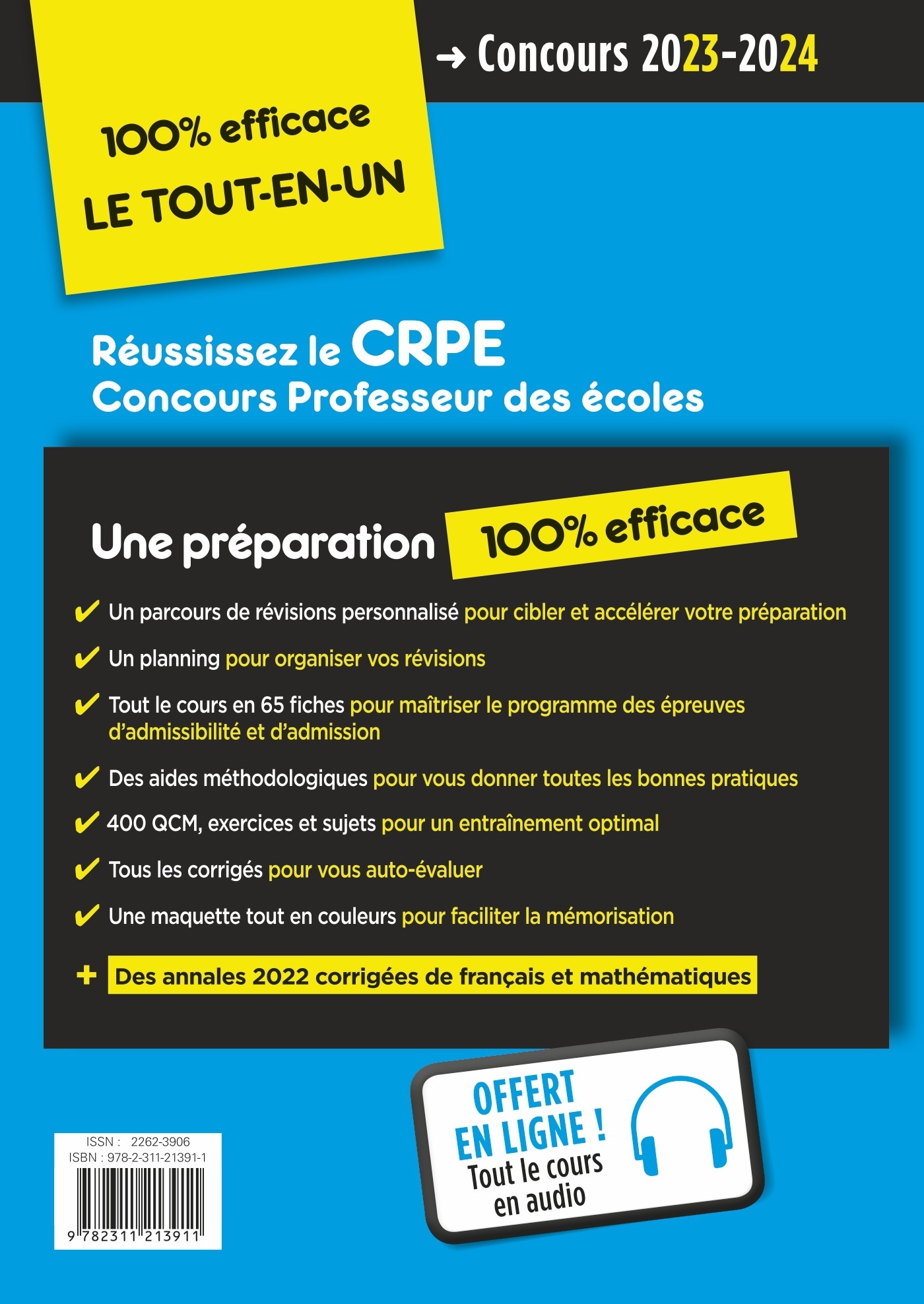 CRPE 2023-2024 - Préparation rapide et complète aux épreuves écrites et orales - Tout le cours en audio - Marc Loison - VUIBERT