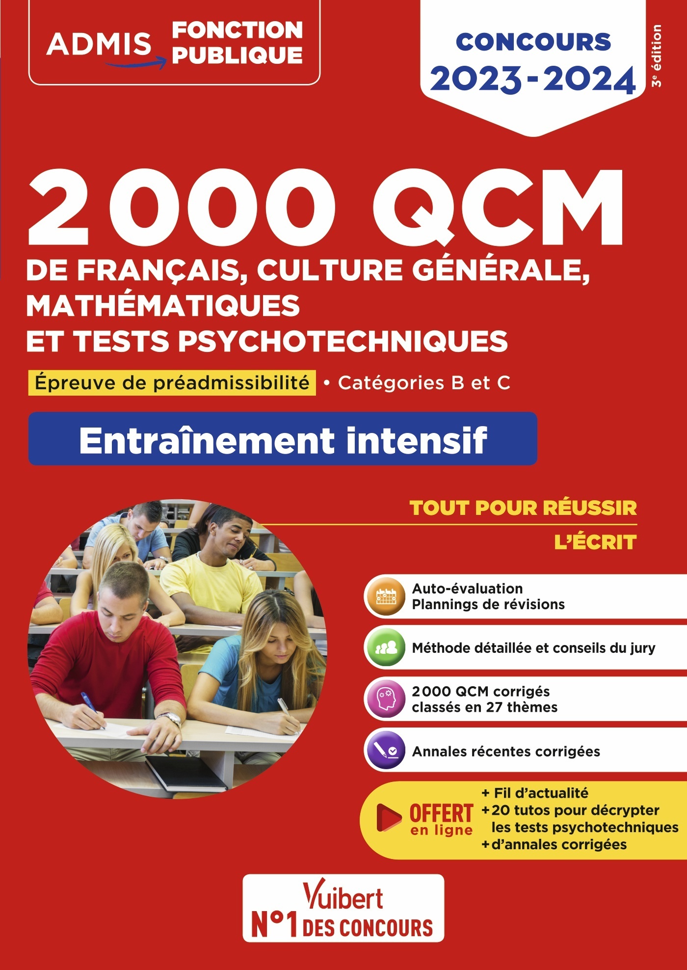 2000 QCM de Français, Culture générale, Mathématiques et Tests psychotechniques - Dominique Dumas - VUIBERT