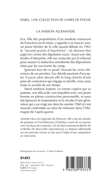 La Maison allemande - Annette Hess - ACTES SUD