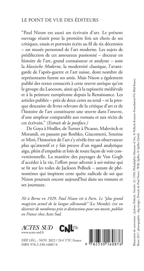 Le Regard ramassé - Paul Nizon - ACTES SUD