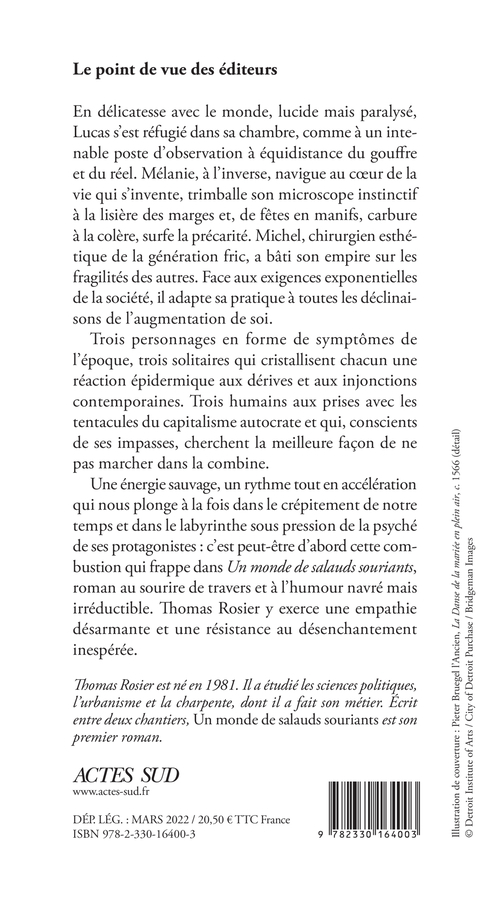 Un monde de salauds souriants - Thomas Rosier - ACTES SUD