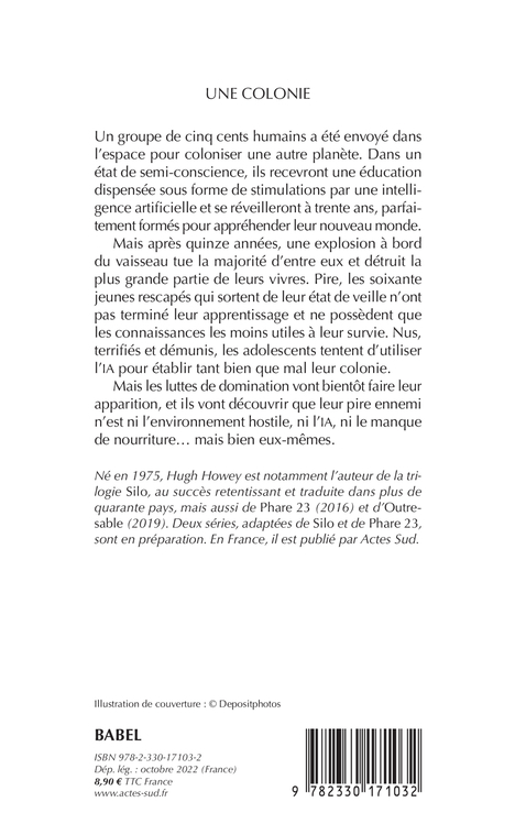 Une colonie - Hugh Howey - ACTES SUD