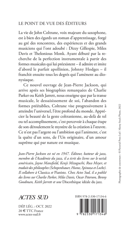 John Coltrane - Jean-Pierre Jackson - ACTES SUD