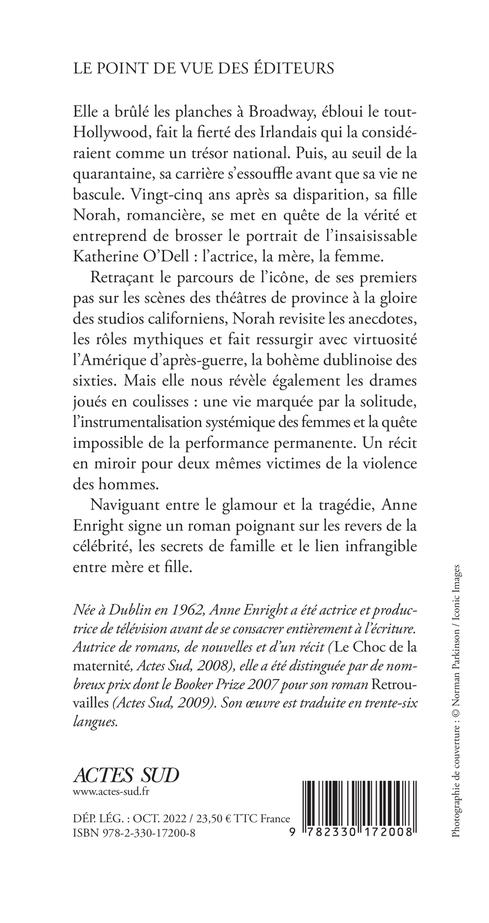 Actrice - Anne Enright - ACTES SUD