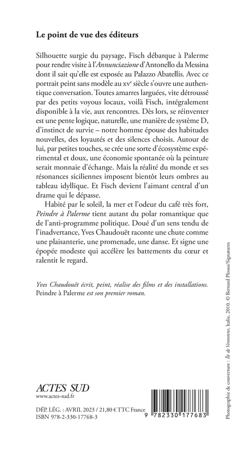 Peindre à Palerme - Yves Chaudouët - ACTES SUD