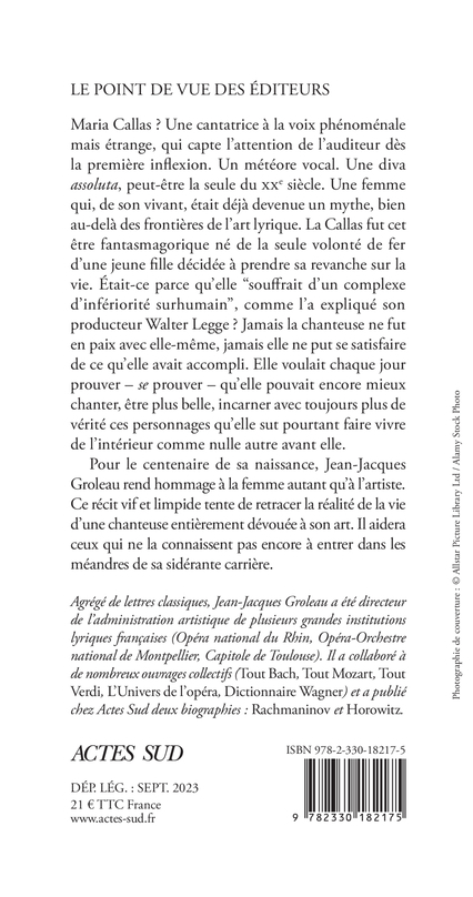 Maria Callas - Jean-Jacques Groleau - ACTES SUD
