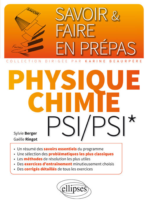 Physique-chimie PSI/PSI* - SYLVIE BERGER - ELLIPSES