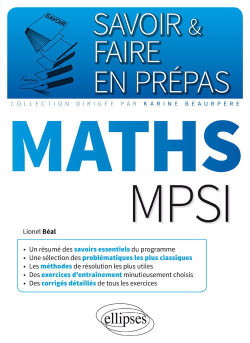 Maths MPSI - Lionel Béal - ELLIPSES