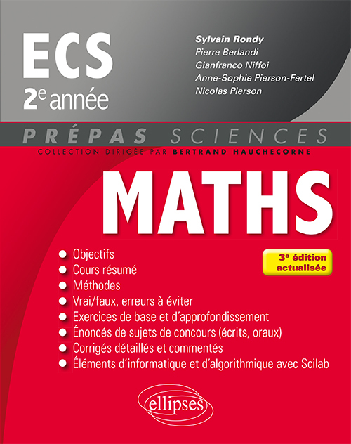 Mathématiques ECS 2e année - 3e édition actualisée - Pierre Berlandi - ELLIPSES