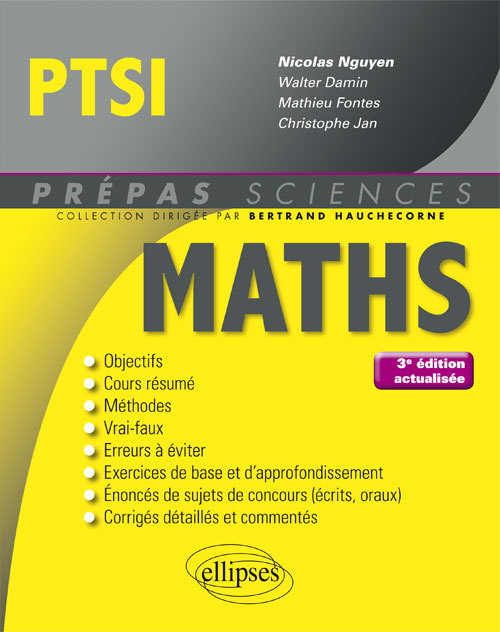 Mathématiques PTSI - 3e édition actualisée - Nicolas Nguyen - ELLIPSES