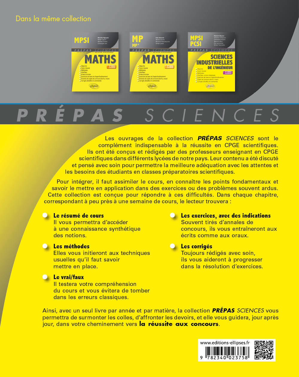 Physique-Chimie MPSI - 4e édition actualisée - Thierry Finot - ELLIPSES