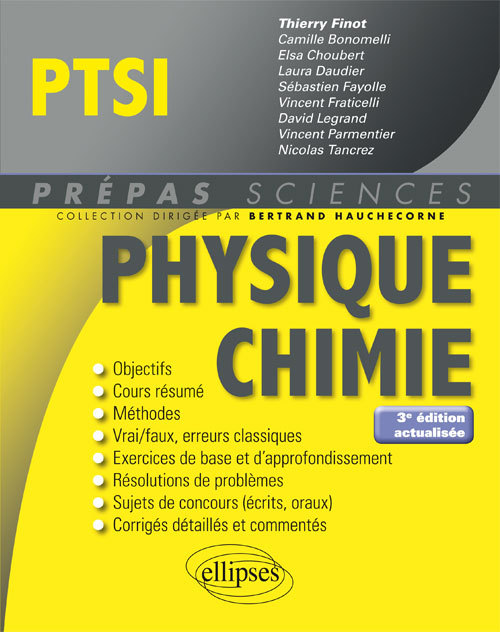 Physique-Chimie PTSI - 3e édition actualisée - Thierry Finot - ELLIPSES