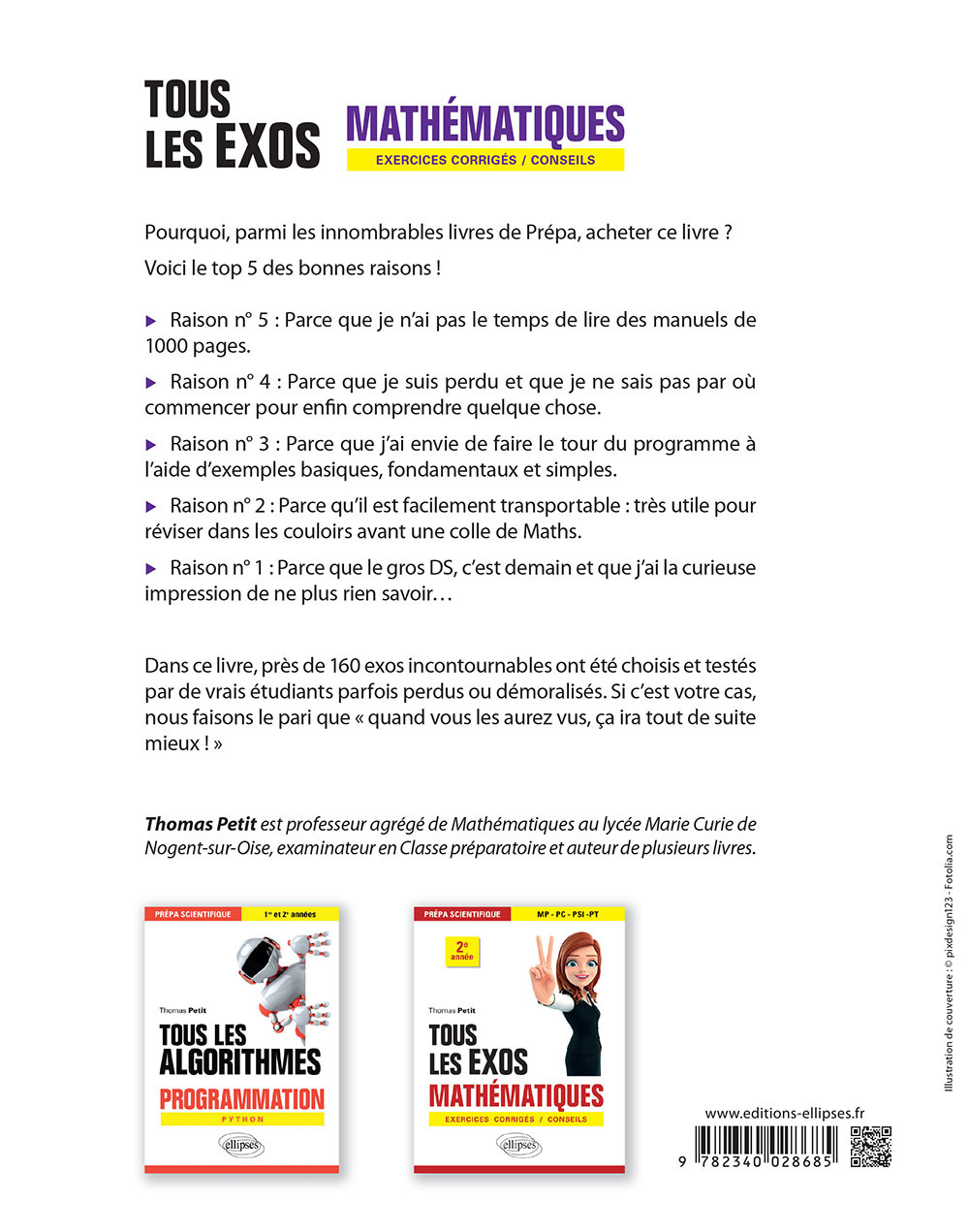 Tous les exos Mathématiques - Prépa scientifique 1re année - Exercices corrigés / Conseils - Thomas Petit - ELLIPSES